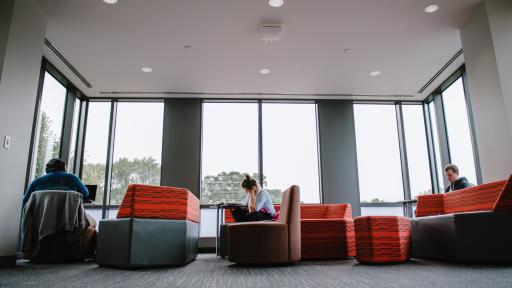 Student study lounge in Wentz Science Center