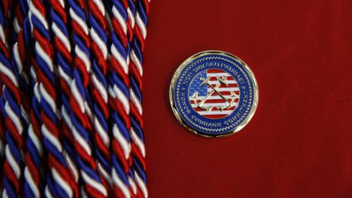 Cords and an emblem given to veterans upon graduation from North Central.